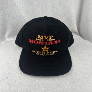 Vintage Joe‎ Montana MVP 1989 1990 Superbowl NFL LA Gear Black Snapback Hat